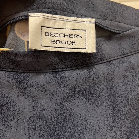 Vintage grey floral maxi skirt with side slit - Picture 5 of 5